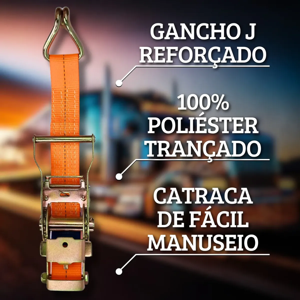 Cinta com Catraca para Amarração de Carga 1,5 Tonelada 9 Metros