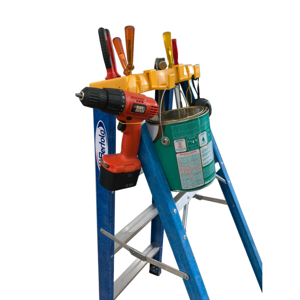 Escada de Fibra e Alumínio Tesoura Simples Premium 1,50m 5 Degraus 120kg W.Bertolo