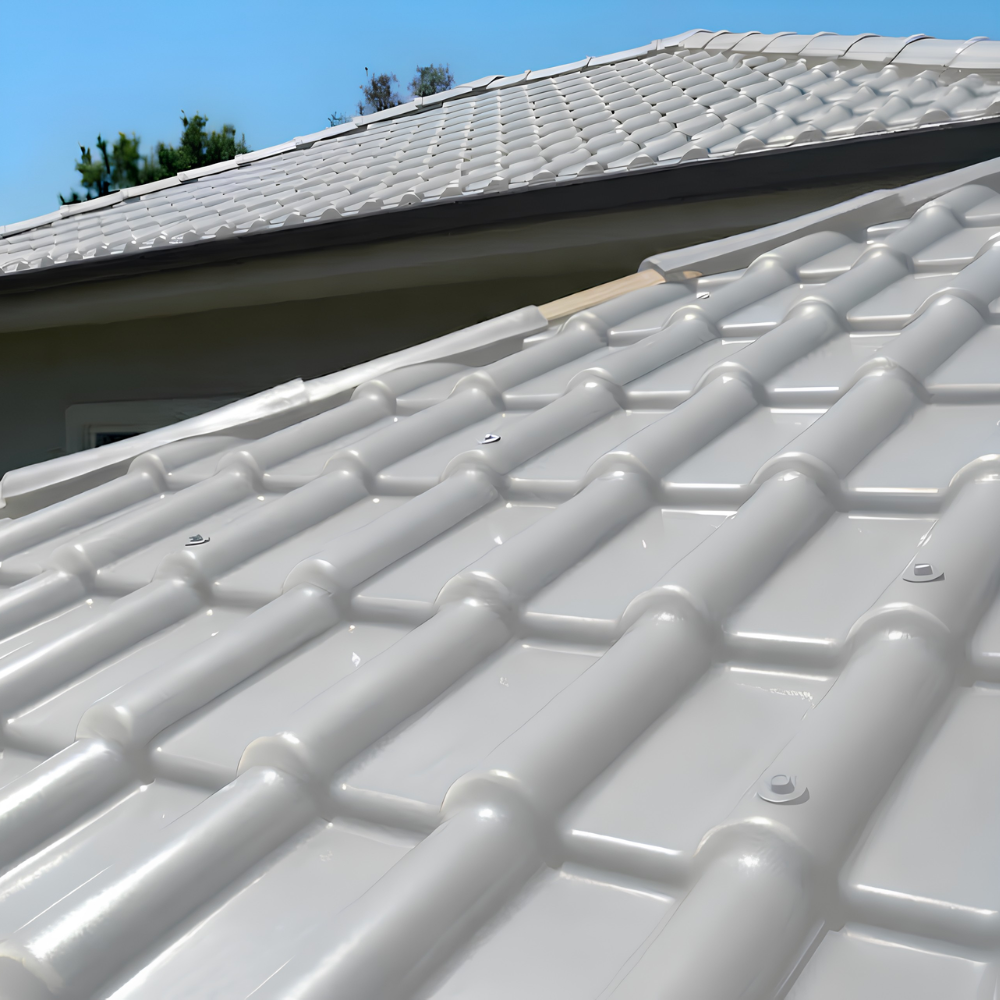 Kit 2 Telhas PVC Plan Colonial Muke Tools Cinza 241x88cm 6 Ondas 1,5mm