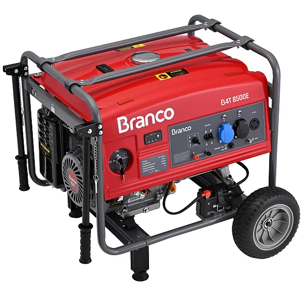 Gerador de Energia à Gasolina Portátil 7.5kva 17HP 110/220V Partida Elétrica B4T-8500E Branco