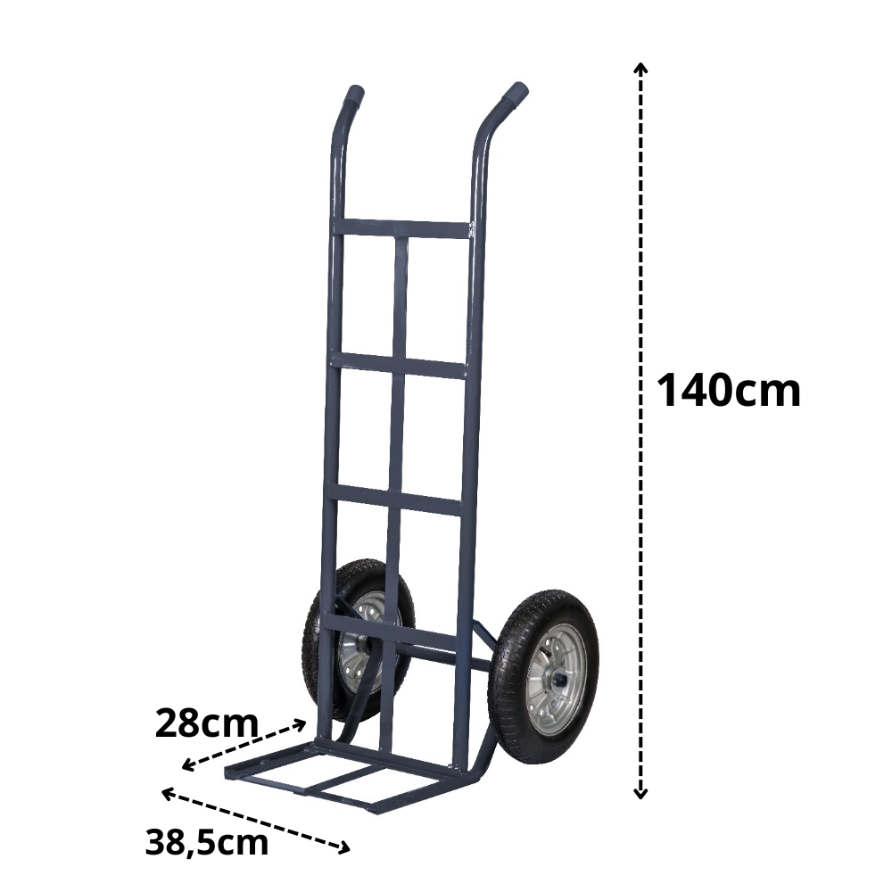 Carrinho Carro de Carga Reforçado 350kg 2 Rodas de Rolamento Muke Tools