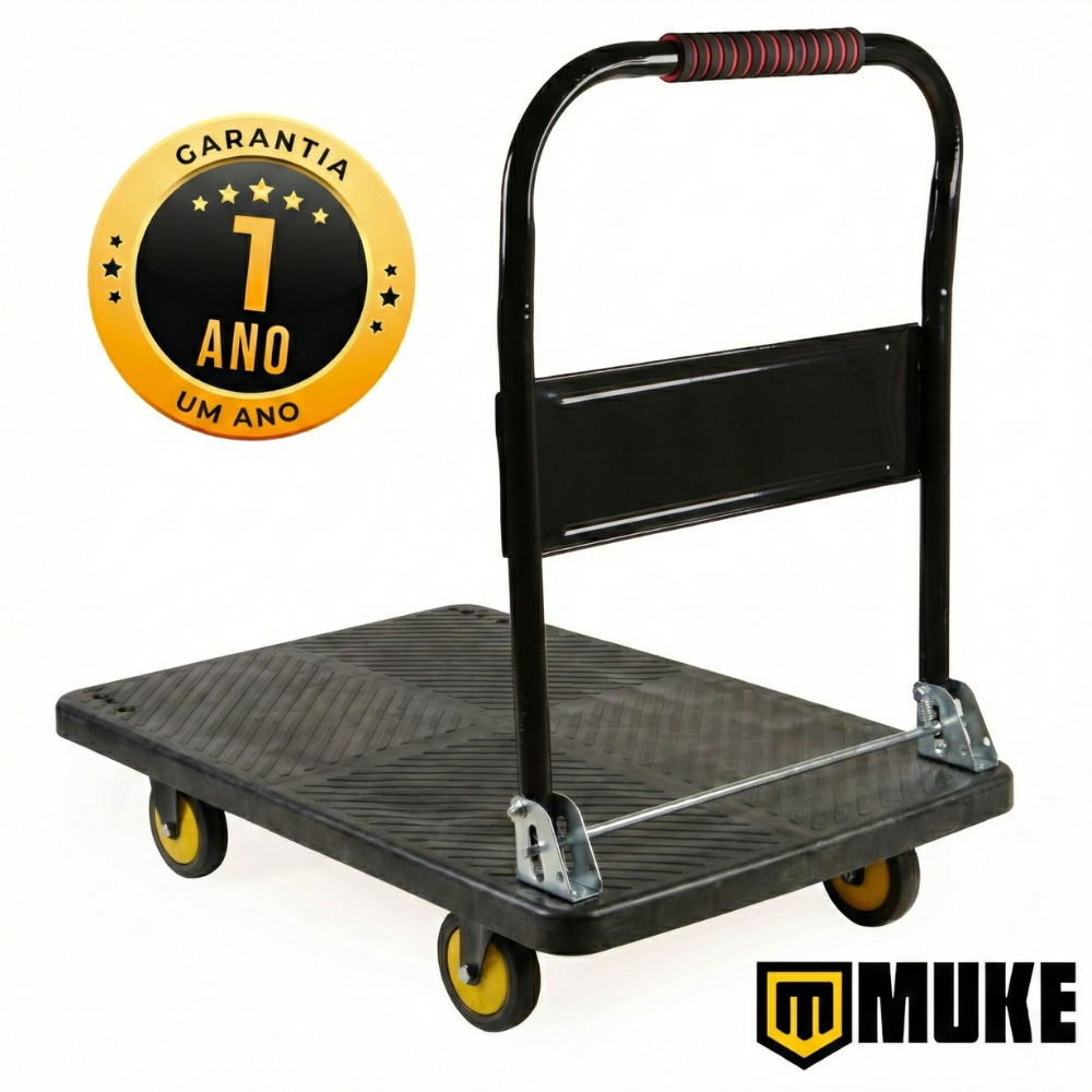 Carrinho plataforma dobrável 300kg 4 rodas Muke Tools