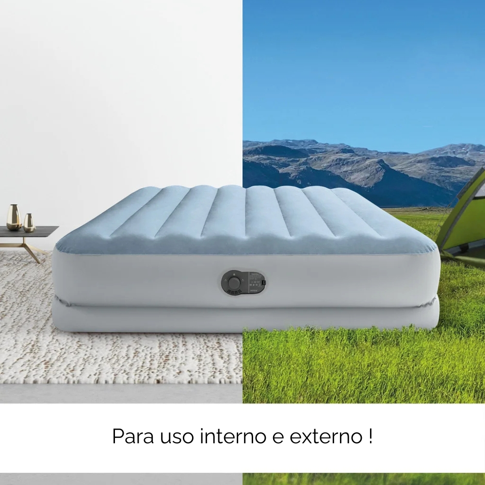 Kit Camping Barraca Nautika Onix 6 Pessoas Blackout + Colchão Queen Intex Bomba USB