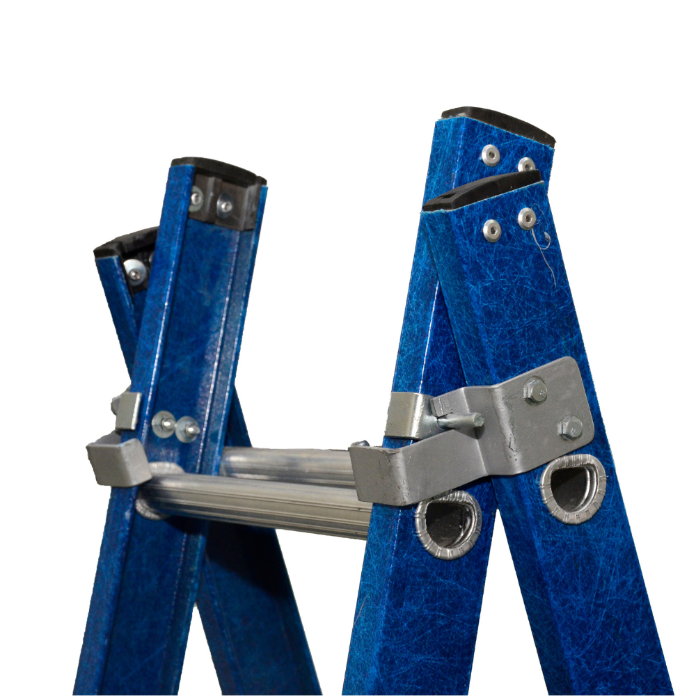 Escada de Alumínio e Fibra Tesoura Extensível Premium 2,50×4,40m 8×14 Degraus 120kg W.Bertolo