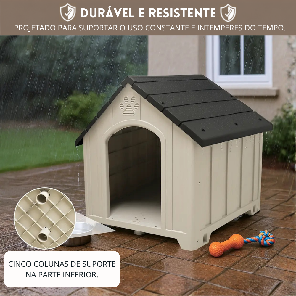 Casa Casinha para Cachorro Média Resistente Impermeável Fácil Montagem Syberflex