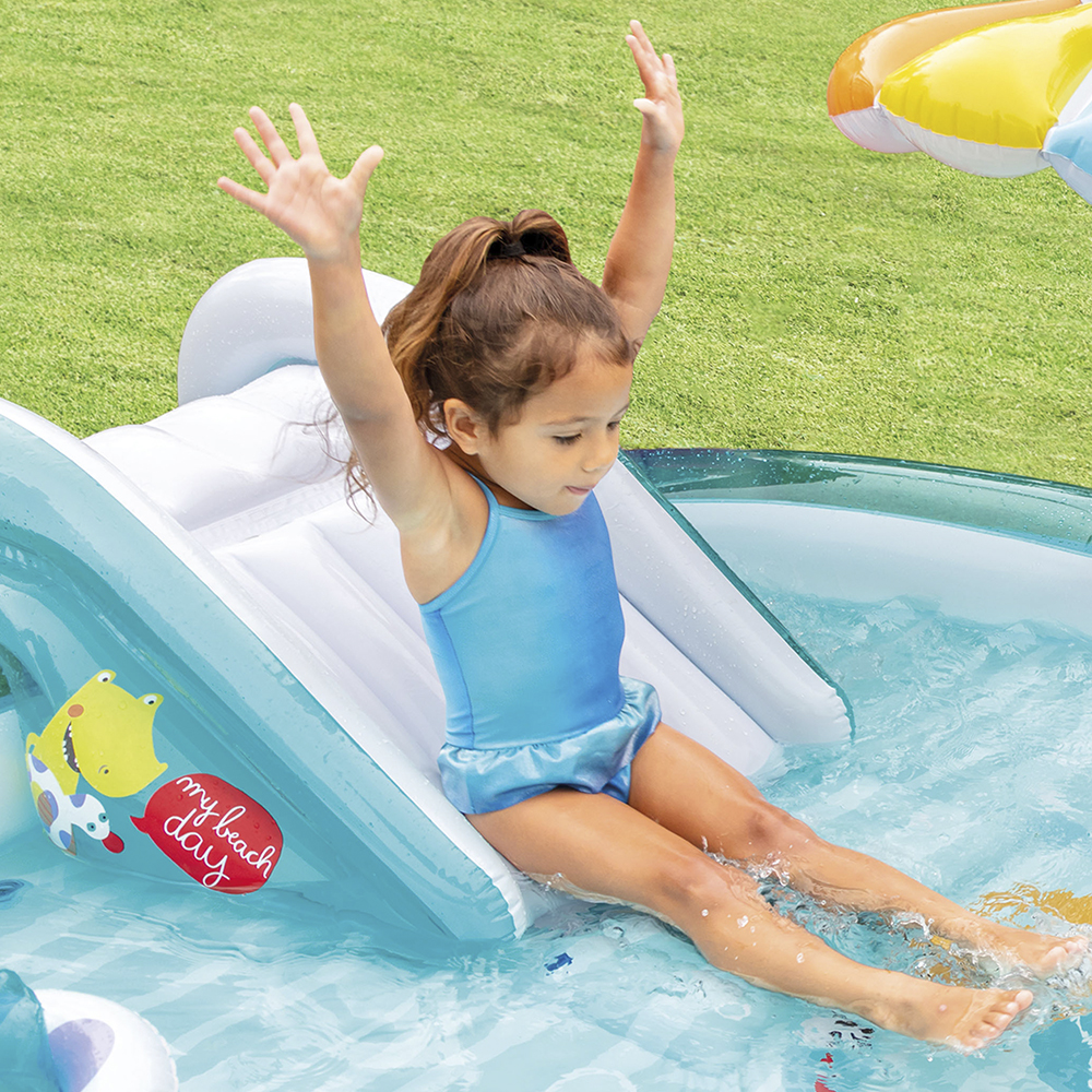 Piscina Playground Jacaré 160L com Bomba de Ar Manual Intex