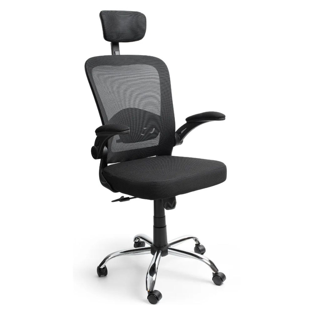 Conjunto Escritório Mesa 120x70 + Cadeira Ergonômica Mesh Regulável