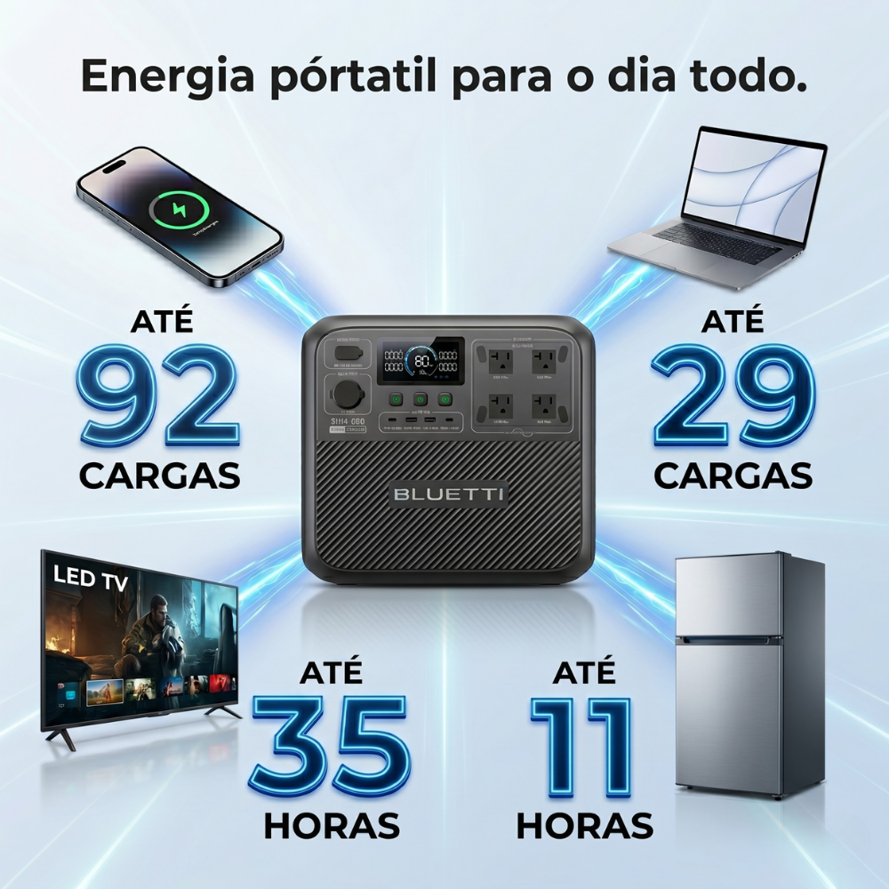 Estação de Energia Gerador Solar Bluetti Elite 200 V2