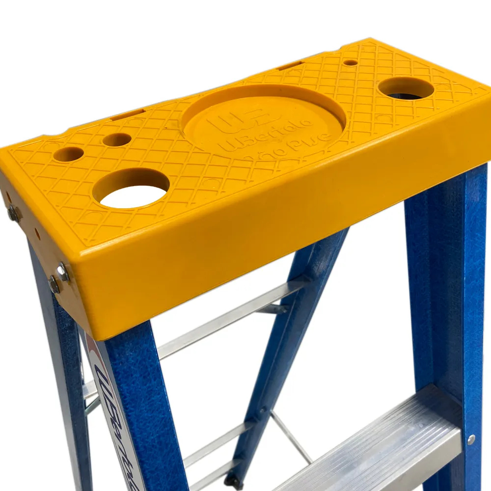 Escada de Fibra e Alumínio Tesoura Simples Premium 1,80m 6 Degraus 120kg W.Bertolo