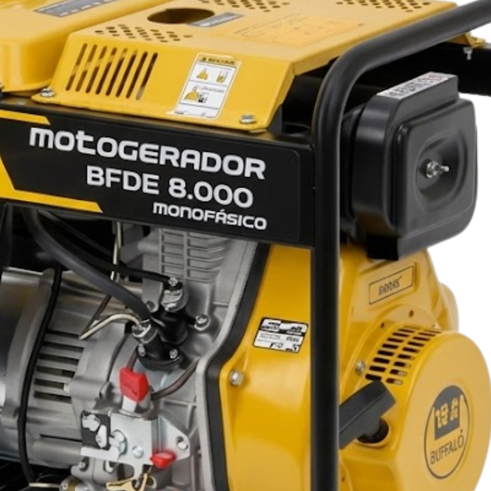 GERADOR DE ENERGIA A DIESEL BFDE 8000 MONOFÁSICO 6,5 KVA COM PART.ELÉTRICA 110/220V