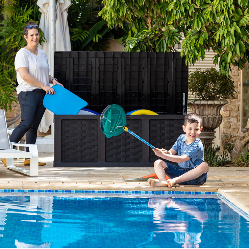 Baú Caixa Organizadora Grande 634L Litros com Tampa Armazenamento Multiuso Rattan Starplast