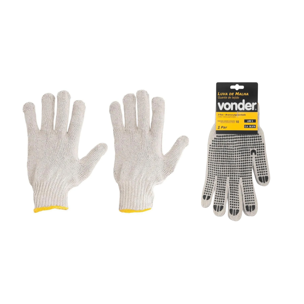 Escada Extensiva 6/12 Degraus 3 metros Multifuncional 3 em 1 em Aço + Luva de Malha Pigmentada Vonder