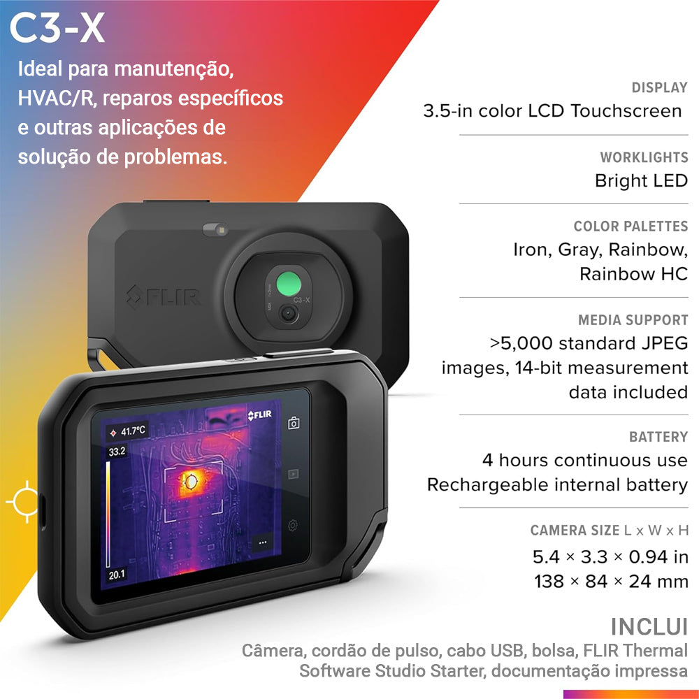 Câmera Térmica Infravermelho Termográfica 12.288 Pixels Flir