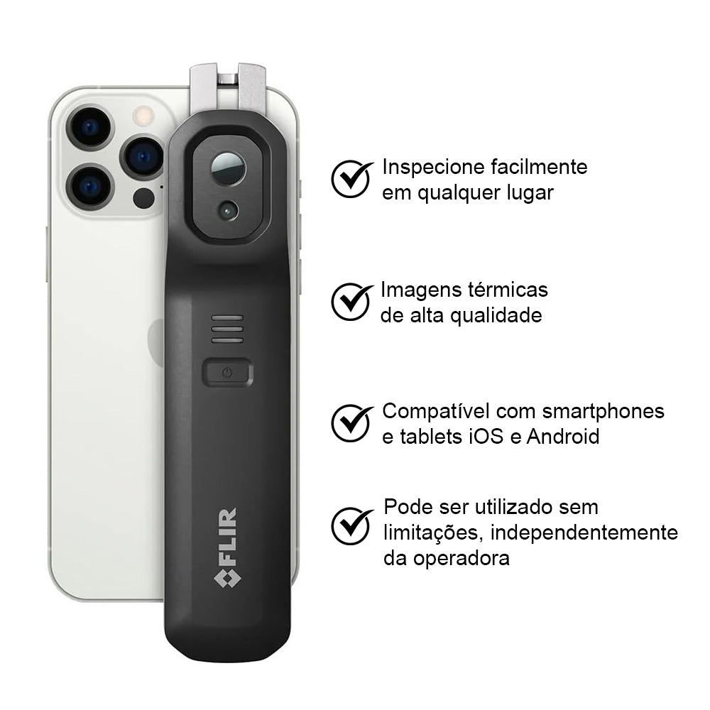 Câmera Térmica Termovisor Para Celular 4800 Pixels Flir One Edge Com Wi-fi e Bluetooth