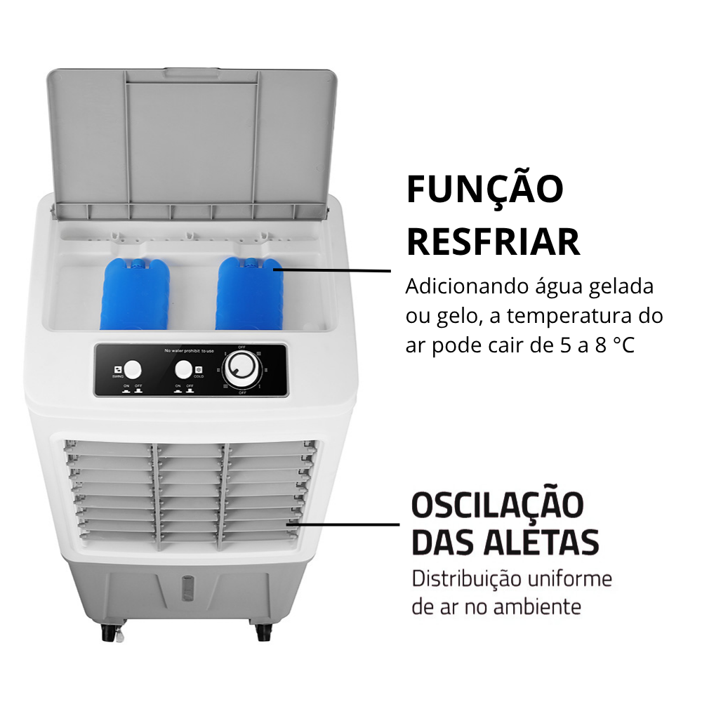 Climatizador de Ar Frio Portátil Itatiaia 20 Litros 4 em 1 - Resfria, Umidifica, Filtra, Ventila