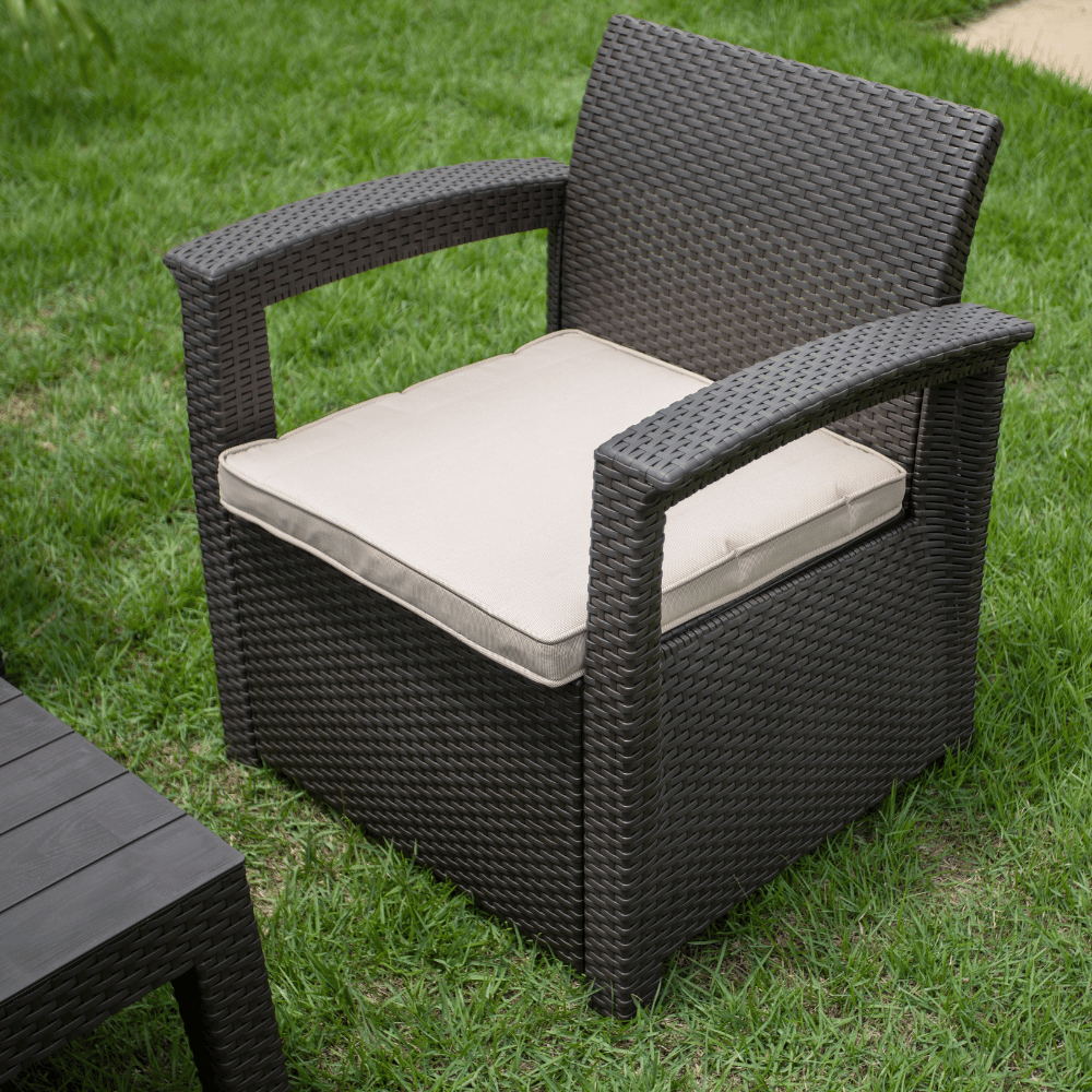 Conjunto de Sofá 4 Lugares para Jardim Área Externa Rattan Syberflex com Mesa e Almofadas