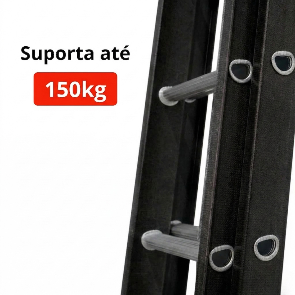 Escada Extensível Profissional Fibra de Vidro 4,20m a 7,20m 150kg Síntese