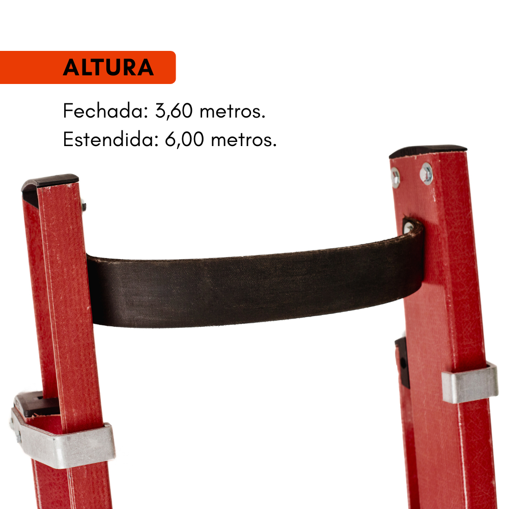 Escada de fibra de vidro extensível 3,60m x 6m 21 degraus SINTESE