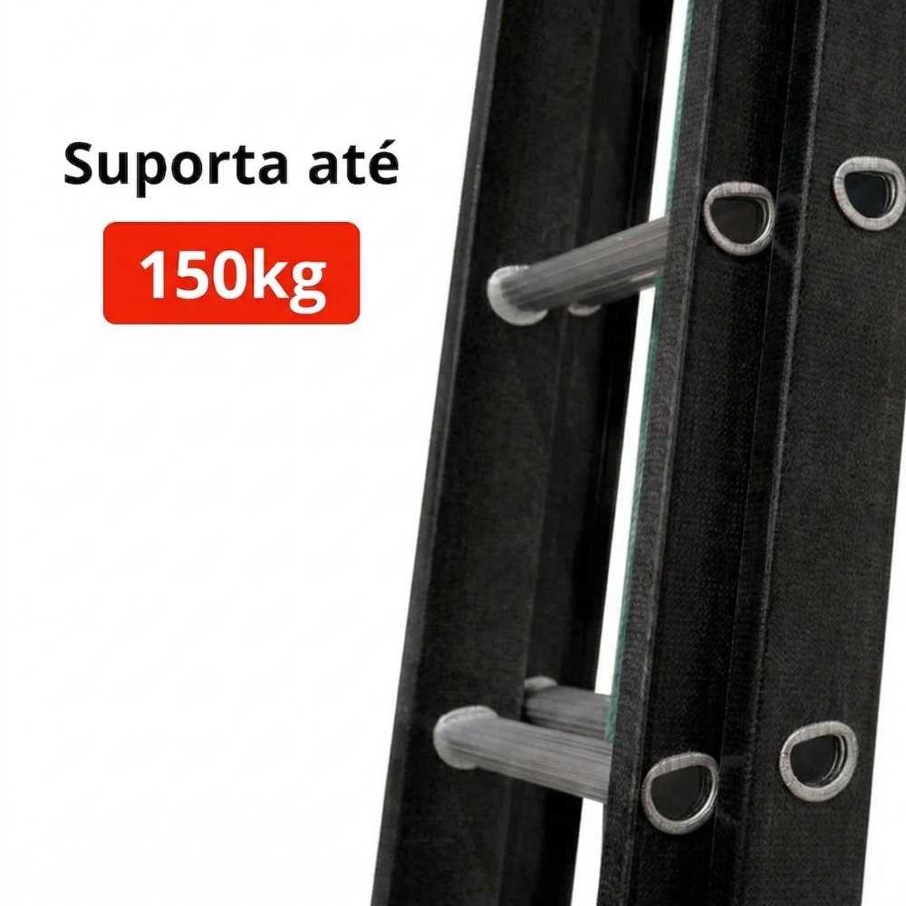 Escada Extensível Profissional Fibra de Vidro 3,60m a 6,00m 150kg Síntese