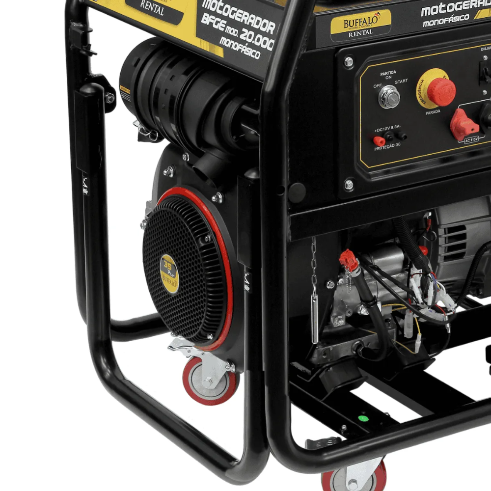 Gerador a Gasolina Partida Elétrica 35HP BFGE 20.000 19kVa Monofásico Buffalo