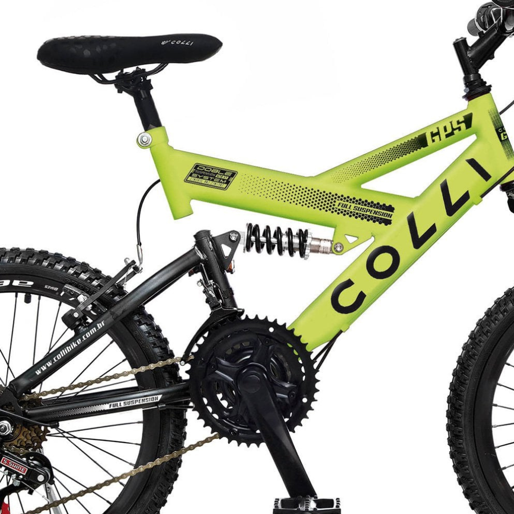 Bicicleta Aro 20 Infantil Colli GPS Dupla Suspensão 21 Marchas