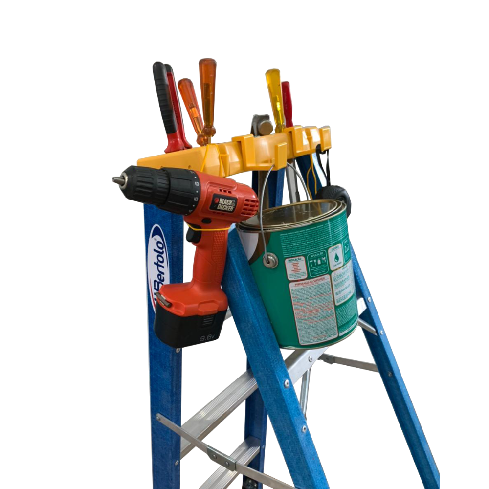 Escada de Fibra e Alumínio Tesoura Simples Premium 1,80m 6 Degraus 120kg W.Bertolo