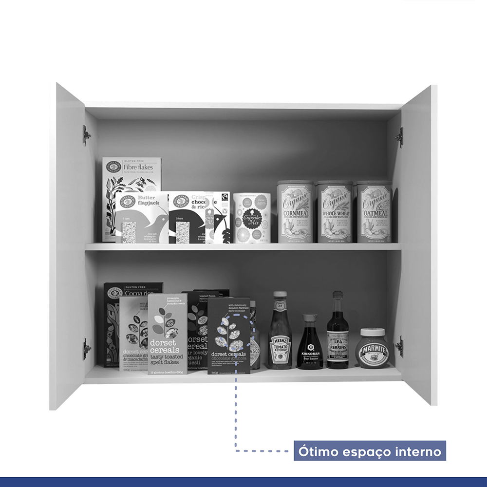 Kit Cozinha Balcão Armário Ype Turim e Cooktop 5 Bocas Itatiaia