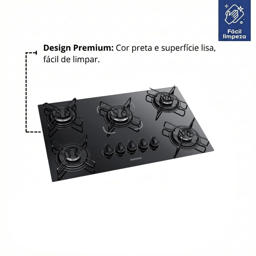 Kit Balcão com Forno 48 Litros 127v e Fogão Cooktop 5 Bocas