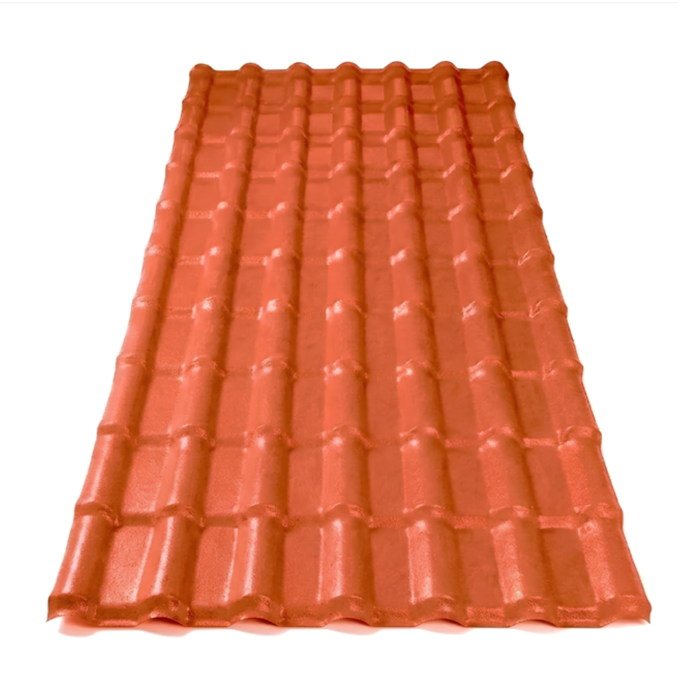 Kit 2 Telhas PVC Plan Colonial Muke Tools Terracota 241x88cm 6 Ondas 1,5mm