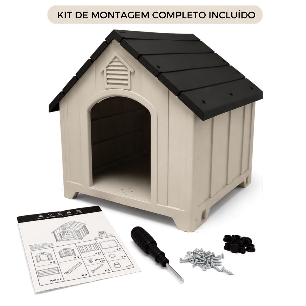 Casa Casinha para Cachorro Média Resistente Impermeável Fácil Montagem Syberflex