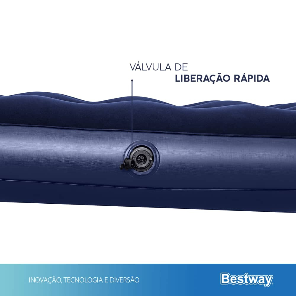 Kit 2 Colchões Infláveis Casal Bestway com Bomba de Ar Manual Para Camping e Visitas