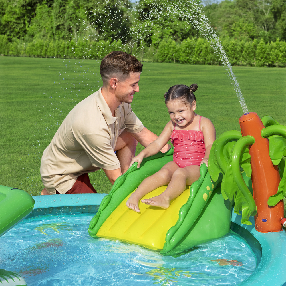 Piscina Inflável Infantil Playground Crocodilo 210 Litros com 6 Acessórios Bestway