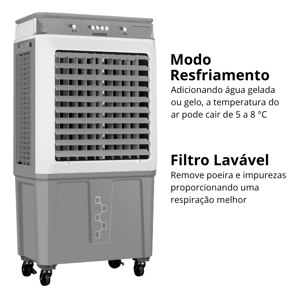 Climatizador de Ar Frio Portátil Itatiaia 40L 4 em 1 - Resfria, Umidifica, Filtra, Ventila