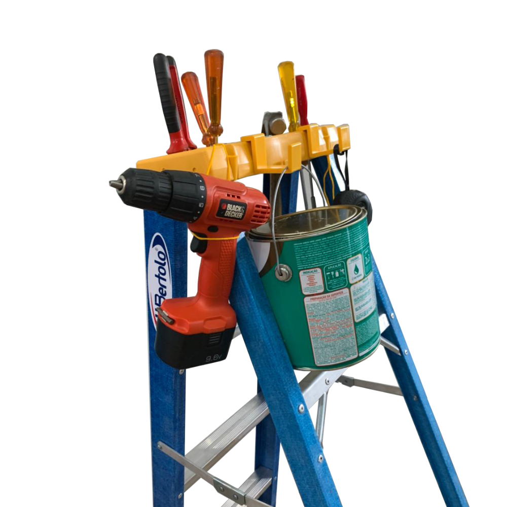 Escada de Fibra Alumínio Tesoura Simples Premium  2,40m 8 Degraus 120kg W.Bertolo