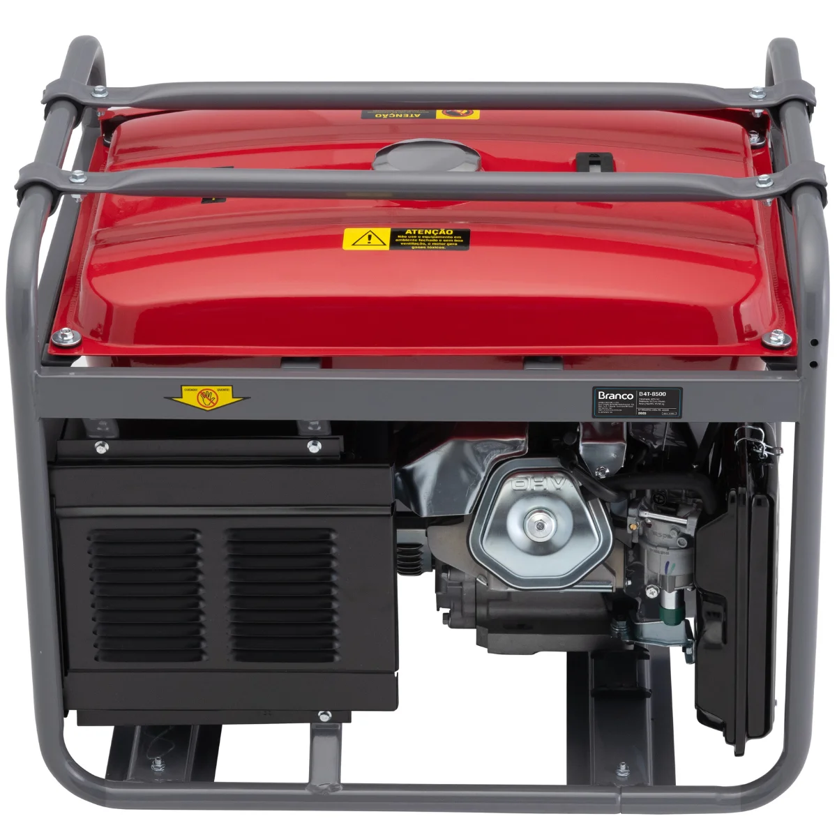 Gerador de Energia à Gasolina 8.5kva 17HP 110/220V Partida Manual B4T-8500 Branco