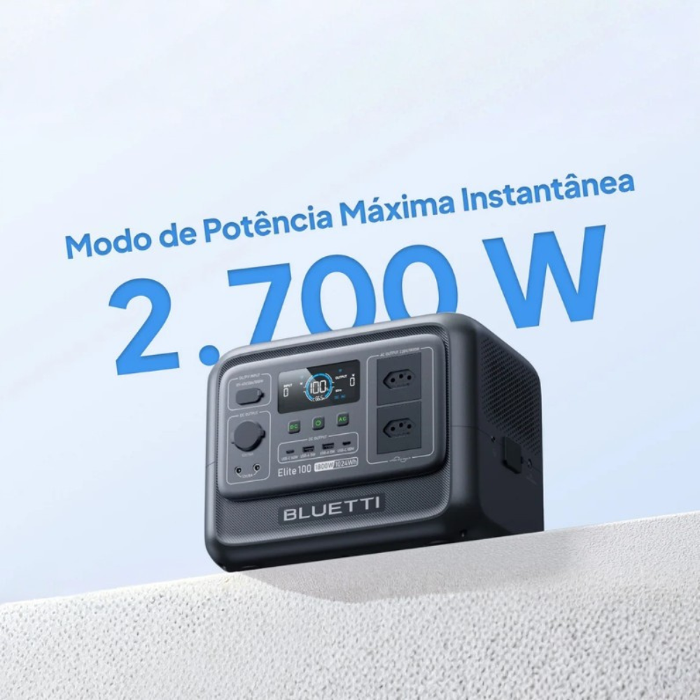 Estação De Energia Gerador Solar Bluetti Elite 100 V2 127V 1024Wh
