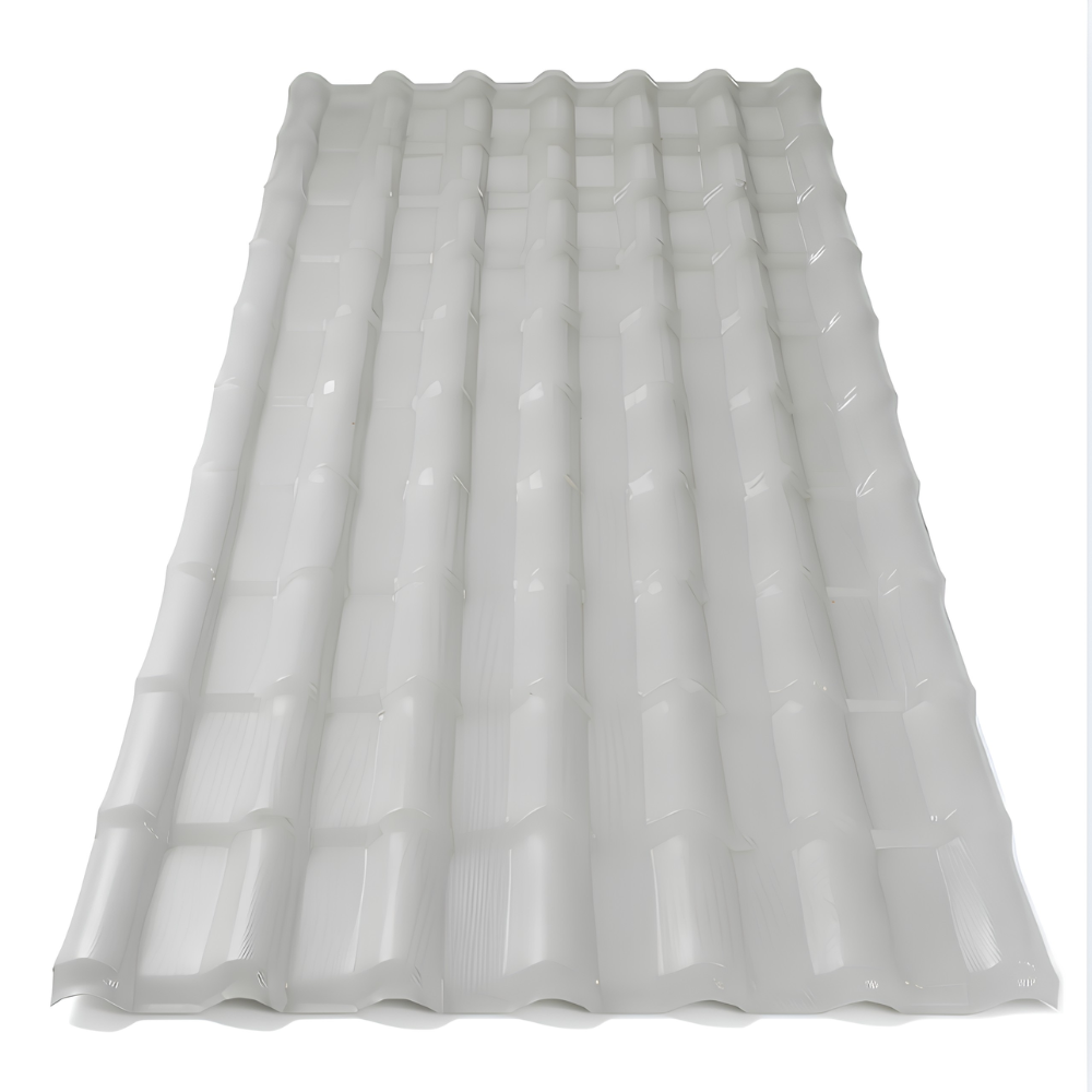 Kit 10 Telhas PVC Plan Colonial Muke Tools Cinza 241x88cm 6 Ondas 1,5mm