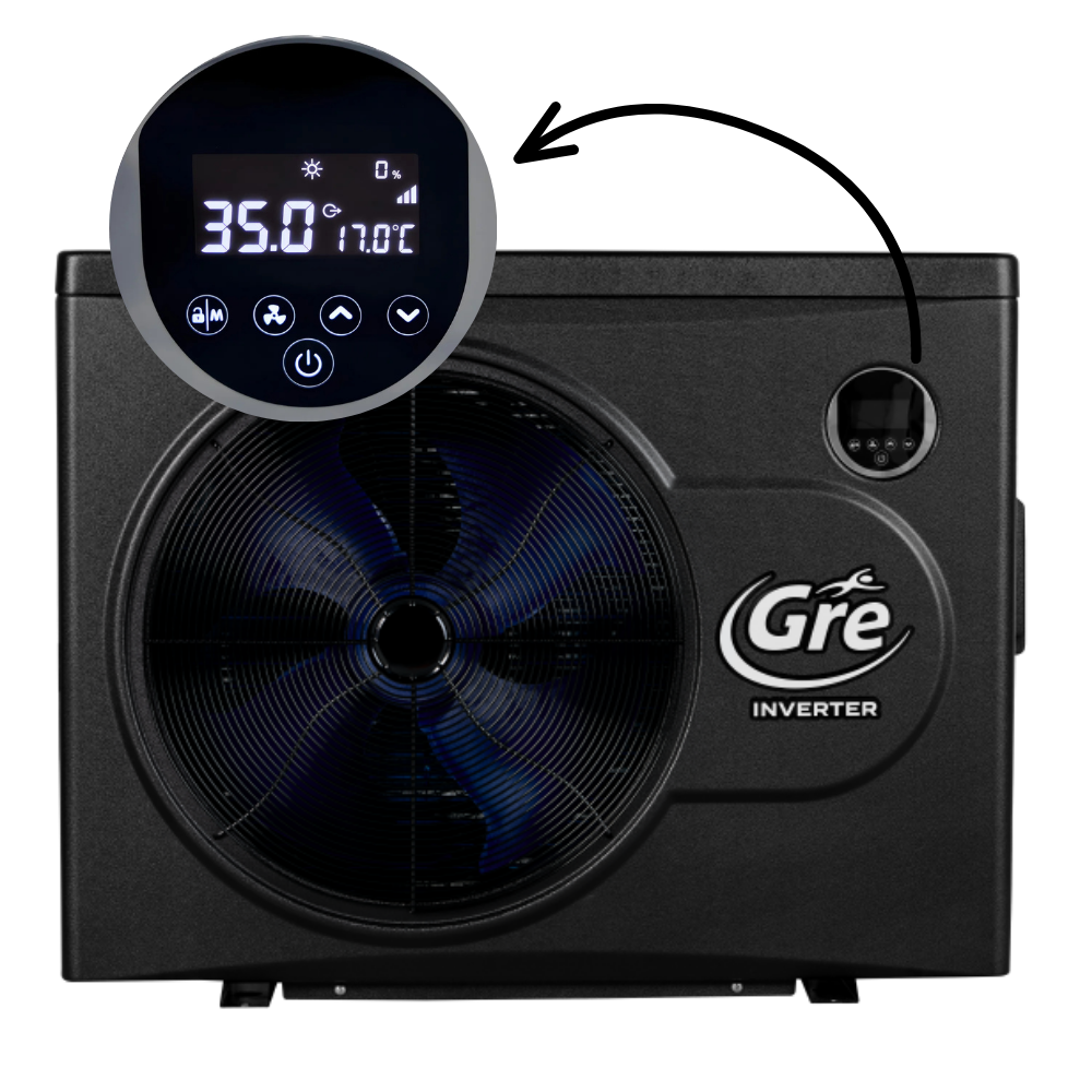 Bomba Trocador De Calor GRE24 Inverter 81.800 Btus Aquecimento Piscinas Até 120.000 Litros 220V