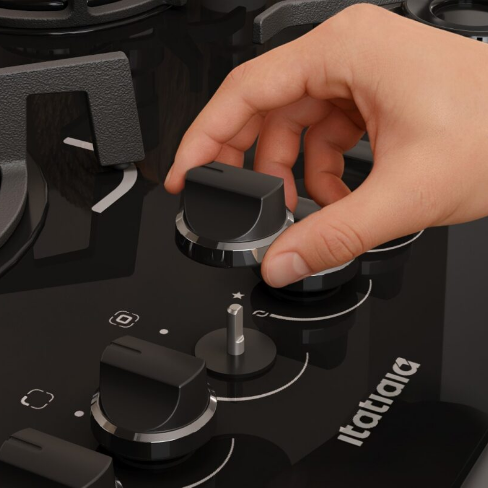 Fogão Cooktop 5 Bocas Tripla Chama Itatiaia Trempe Ferro Fundido Itacook Premium