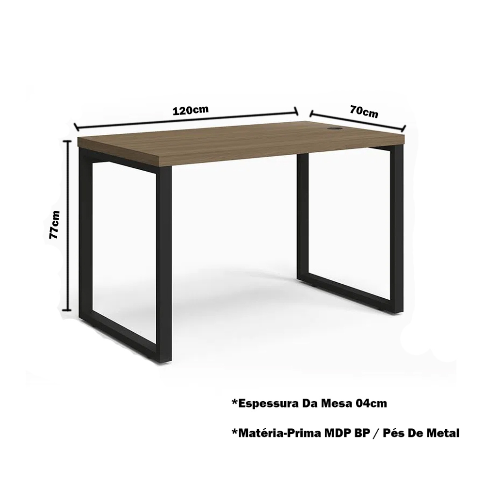 Conjunto Escritório Mesa 120x70 + Cadeira Ergonômica Mesh Regulável