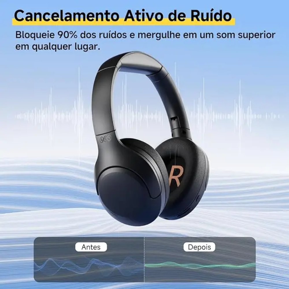 Fone de Ouvido Headphone Bluetooth QCY H3 Lite ANC BH24H3C 5.3 60h