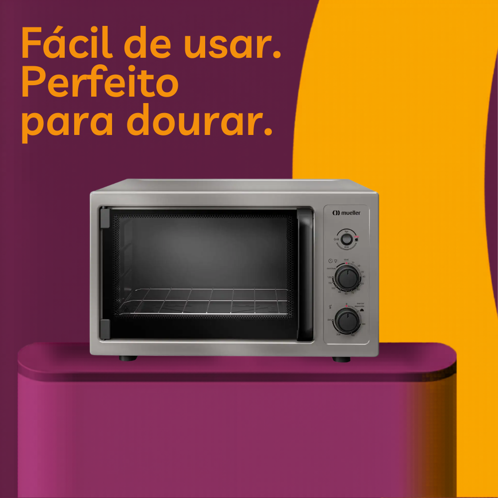 Forno Elétrico de Bancada Mueller Titânio MFB50B 50 Litros com Grill
