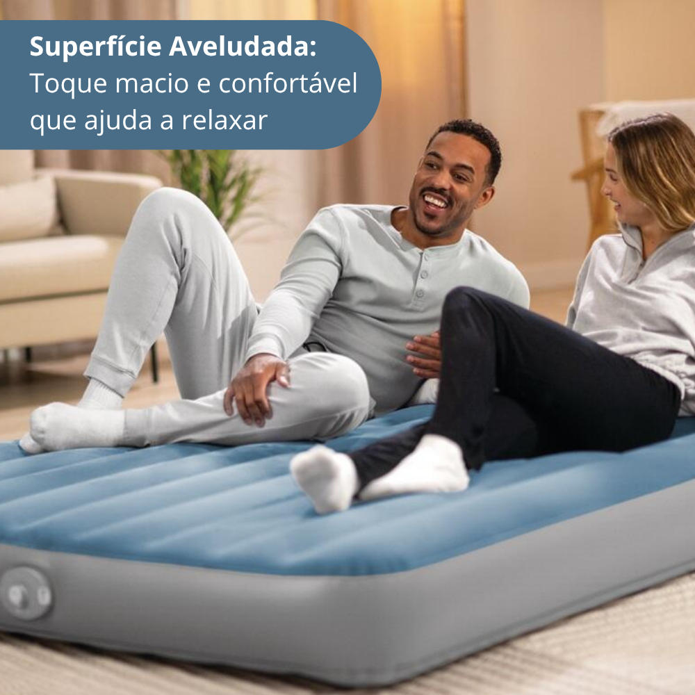 Colchão Inflável Casal Queen Intex Dura-Beam Prestige com Bomba USB Recarregável