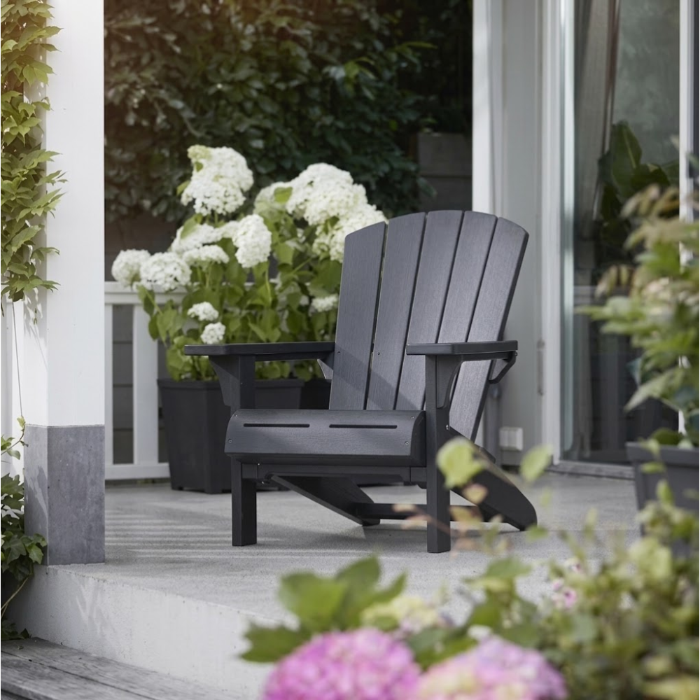 Cadeira Adirondack Pavão Madeira Plástica Área Externa Branca 160kg