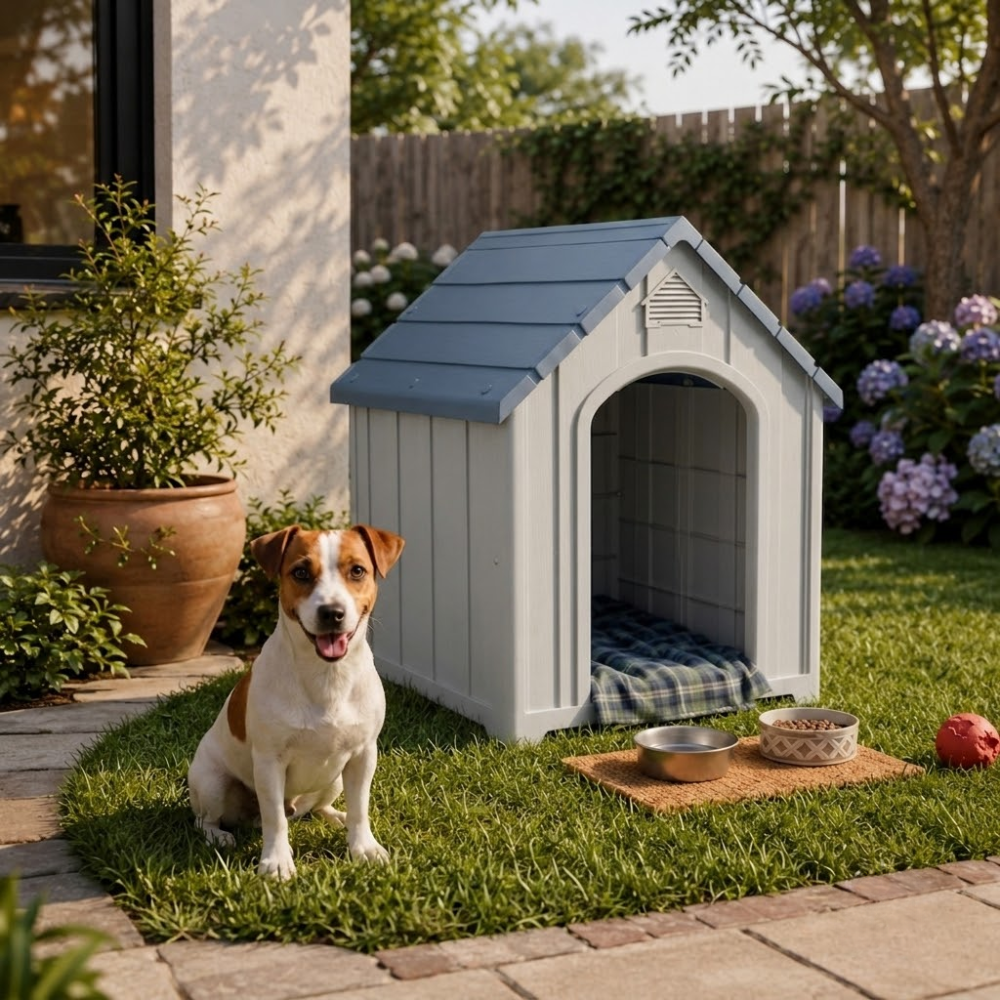 Casa Casinha para Cachorro Média Resistente Impermeável Fácil Montagem Syberflex