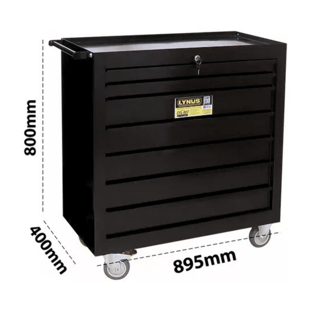 Carrinho de Ferramentas 7 Gavetas Com Caixa Sanfonada 5 Gavetas Lynus