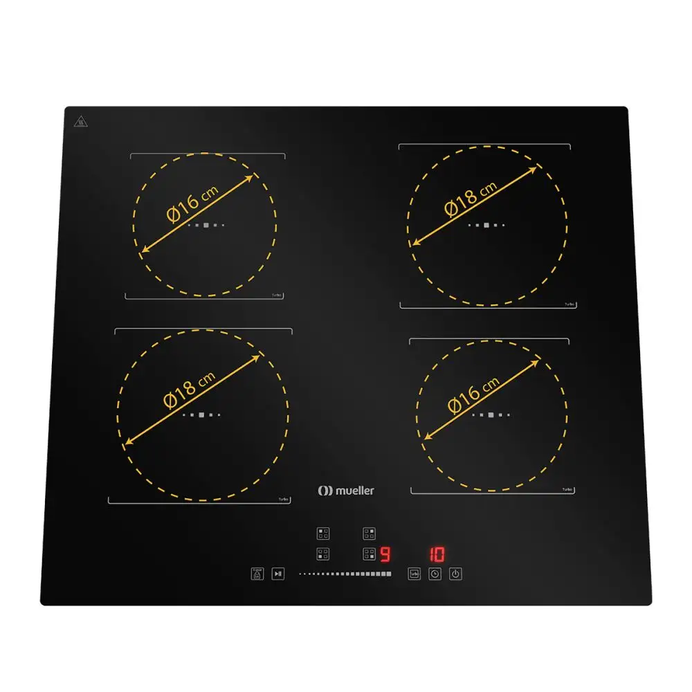 Cooktop de Indução Mueller 4 Bocas Turbo MCN4BK 220V