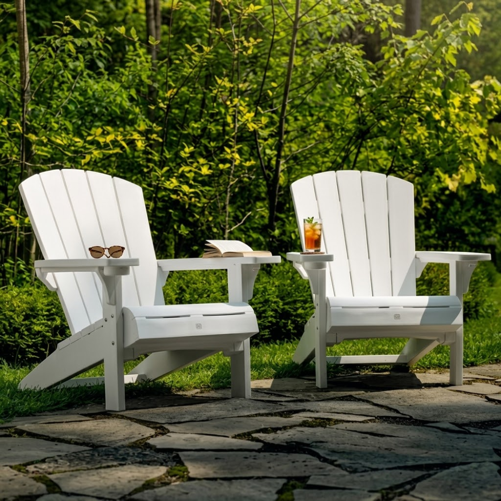 Cadeira Adirondack Pavão Madeira Plástica Área Externa 160kg