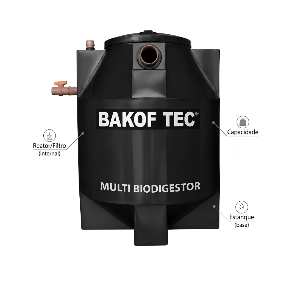 FOSSA SEPTICA BIODIGESTOR PARA ESGOTO 700/ DIA BAKOF PRETO
