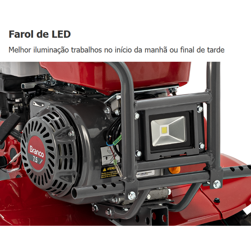 Motocultivador Tratorito Gasolina Branco BTTG 7.5HP Com Carretinha